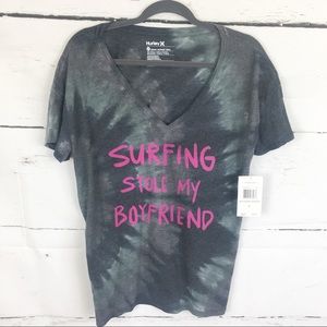 Hurley V Neck Graphic Short Sleeve Tee